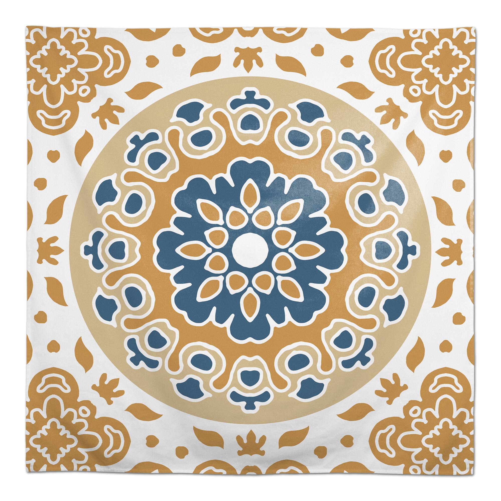 Blue and Yellow Mandala 58" x 58" Tablecloth
